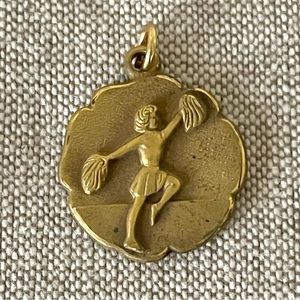 Vintage gold tone cheer pendant - charm